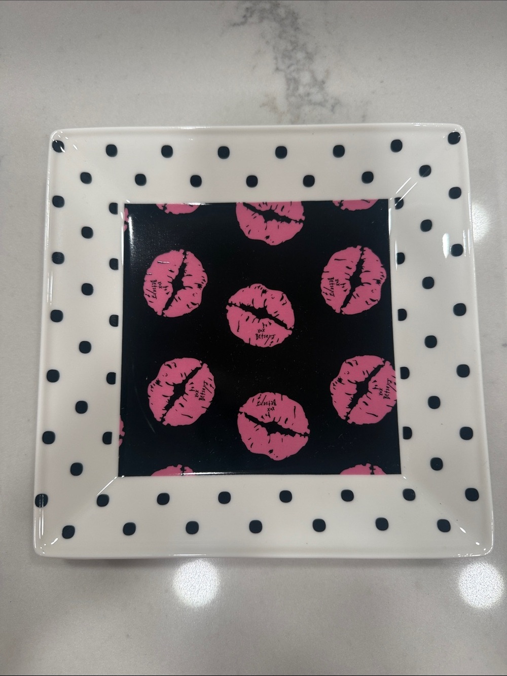 Pink betsey Johnson Kiss Print Trinket Dish - Women Accessories